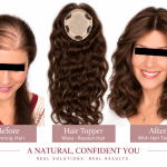 Russian hair topper before and after for thinning hair.